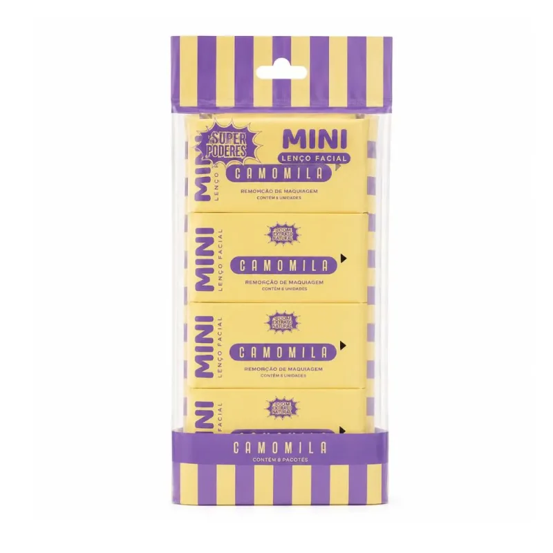 Box c/8 Mini Lenço Facial Camomila Super Poderes