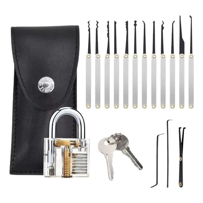 3x Kit Treinamento Micha Abertura Cadeado Transparente Chave