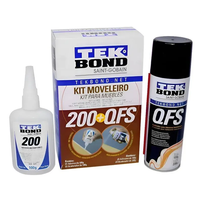 Kit Moveleiro Cola 100gr + Acelerador De Secagem Qfs Tekbond