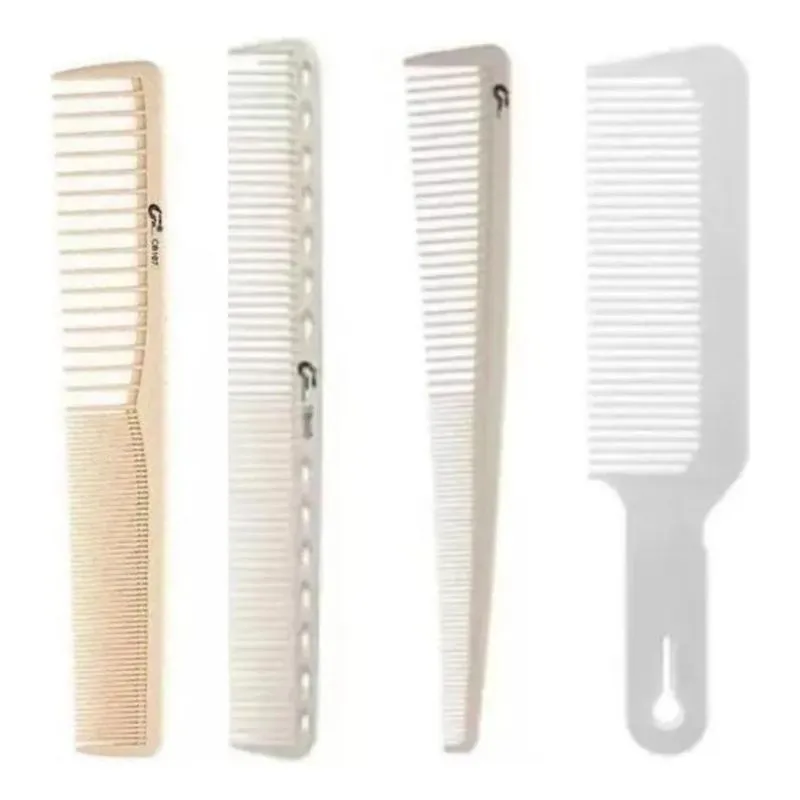 10x Kit 4 Pentes Cliper Comb Carbono Barbeiro Profissional