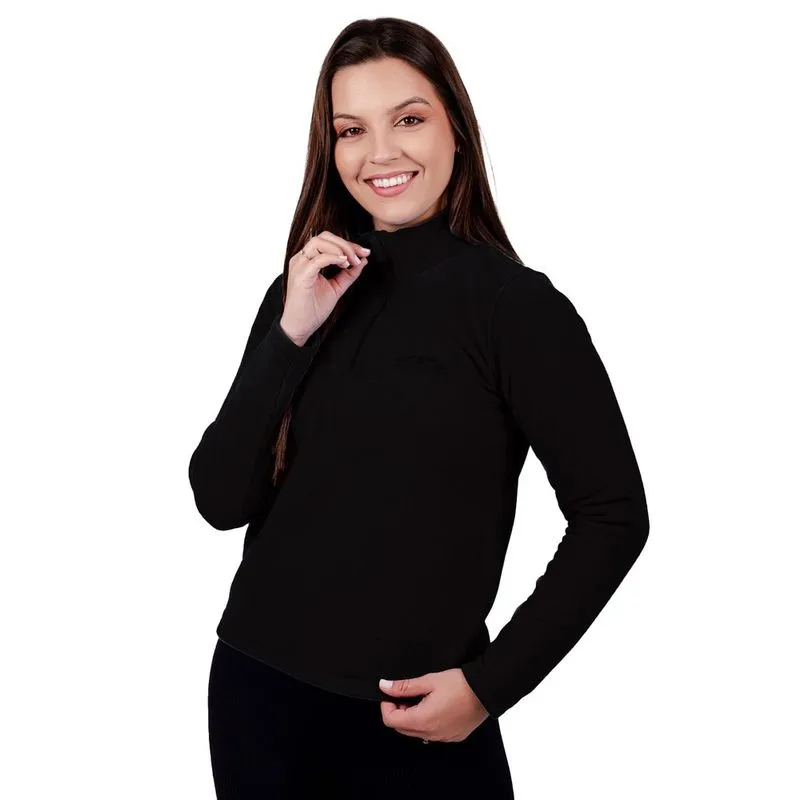 Casaco Bull Terrier Fleece Feminino Preto Casual GG
