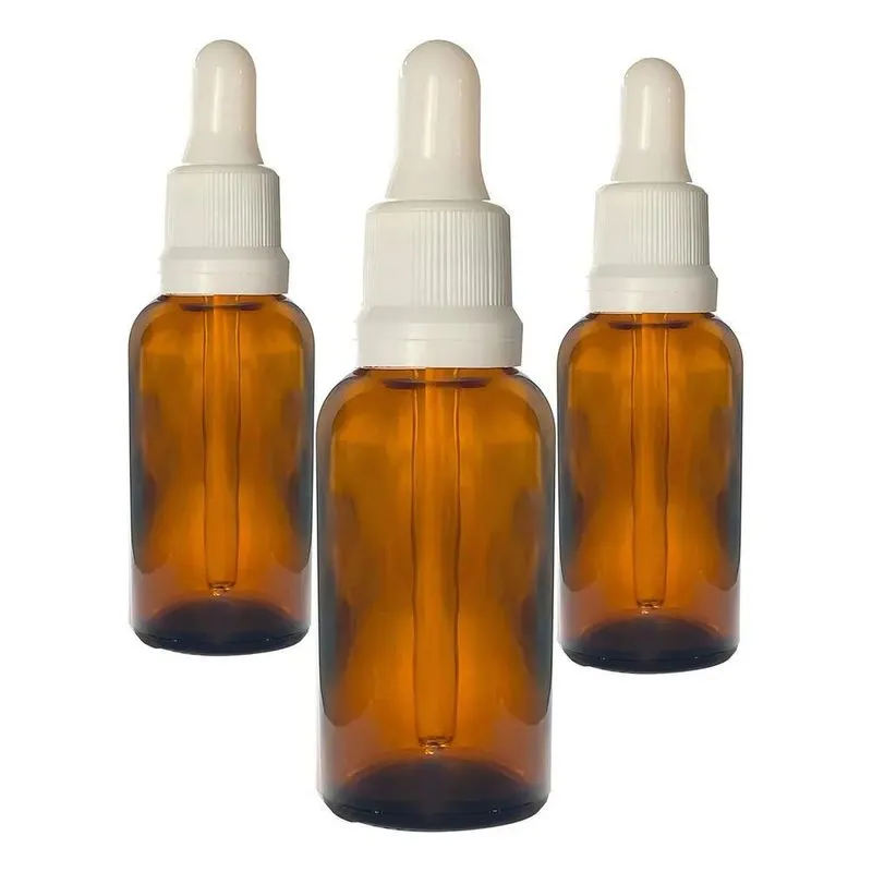 Vidrinho Âmbar De 30 Ml Conta Gotas Kit Com 30 Unid Cor Bran