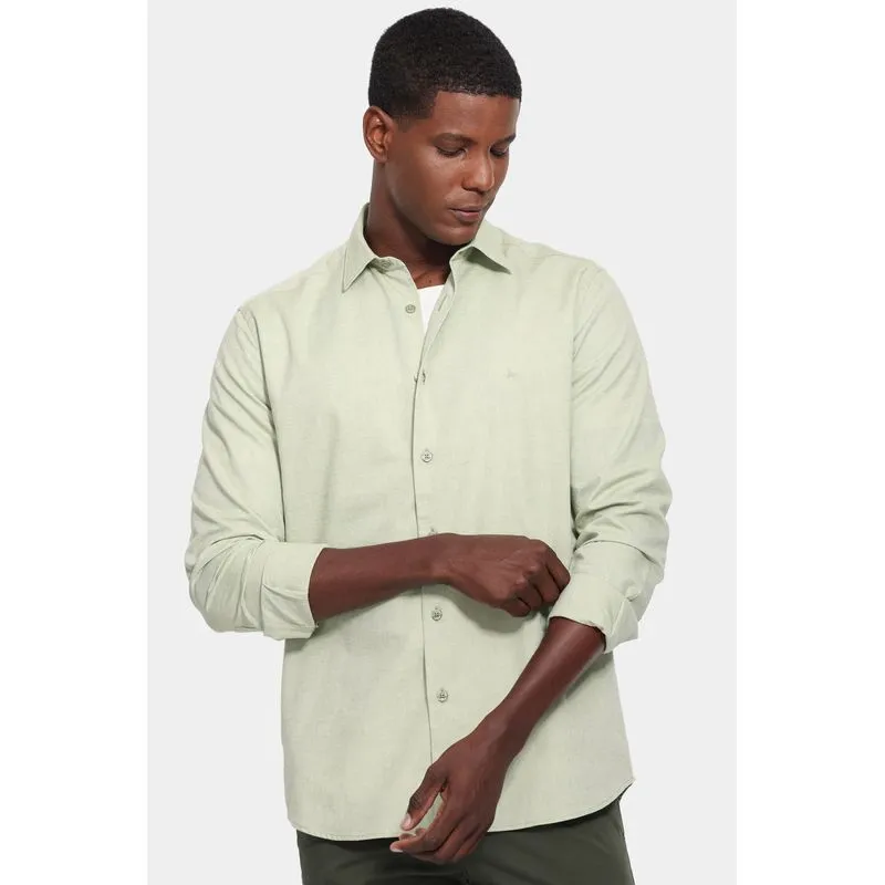 Camisa Manga Longa Slim Oxfordine Verde - P