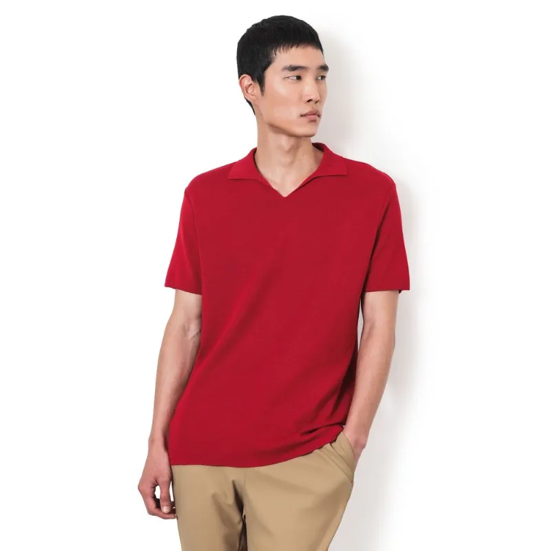 Polo Manga Curta Double Knit Vermelho - GG