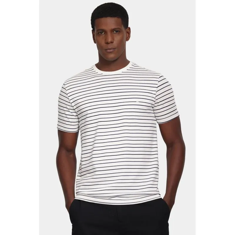Camiseta Manga Curta Malha Rugby Branco Com Marinho - XGG