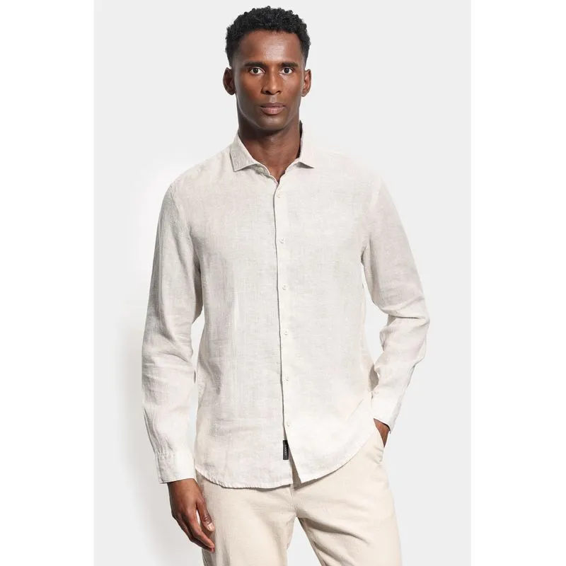 Camisa Manga Longa Regular Linho Malta Natural - M