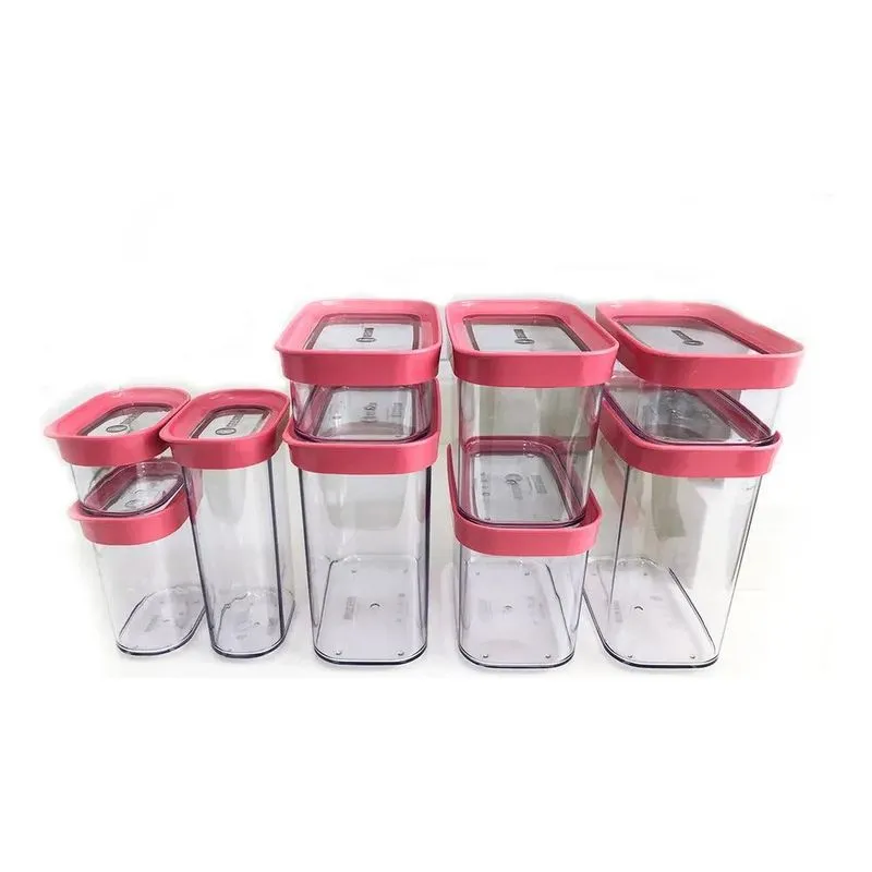 Kit 09 Potes Herméticos Para Man Potes Herméticos Rosa