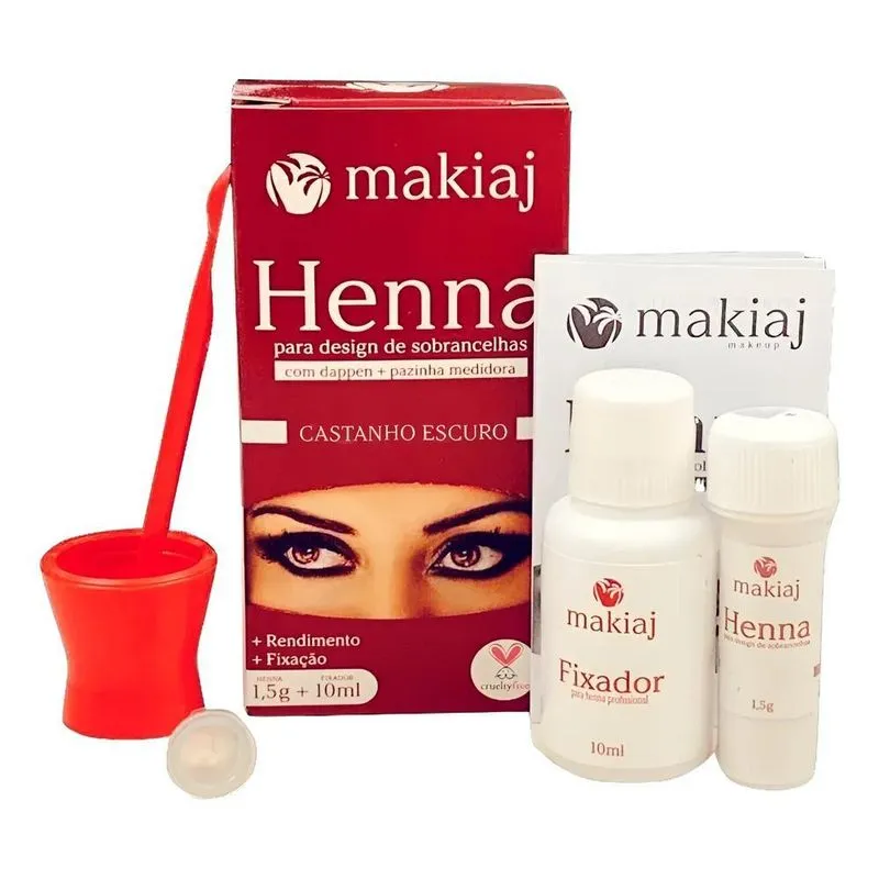 Henna Sobrancelhas Makiaj Alto Rendimento Castanho Escuro