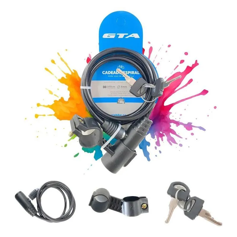 Trava Tranca Cadeado Bike E Moto Estepe Carro 1 Metro X 6mm