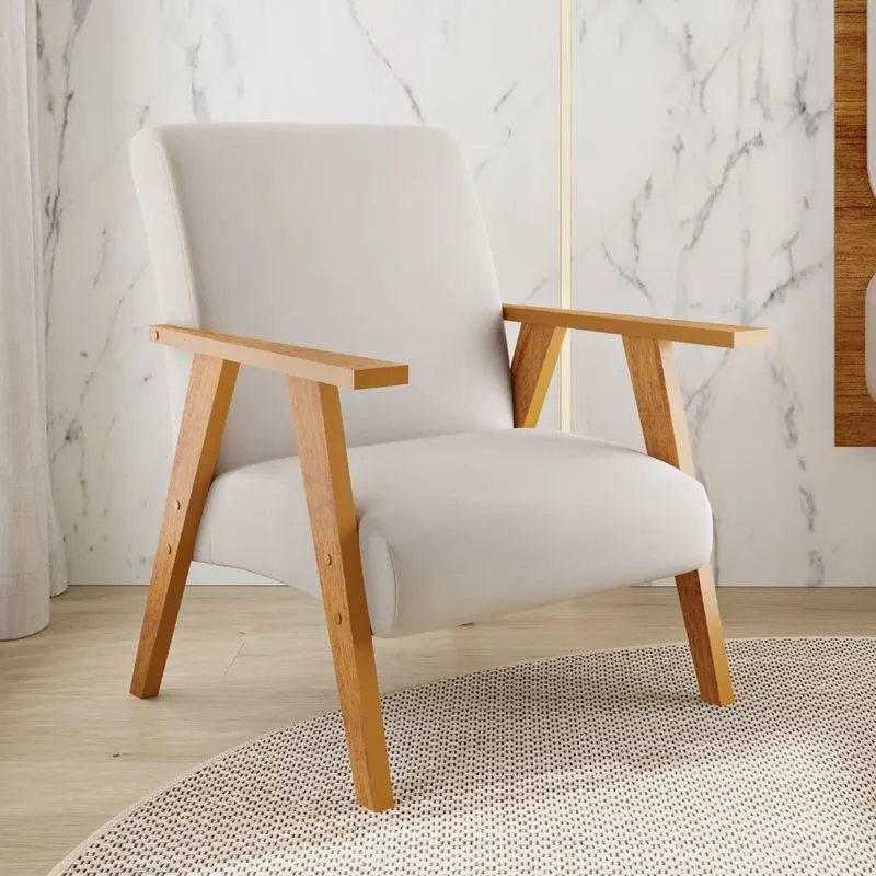 Poltrona 86cm Veludo Lizza Viero Móveis