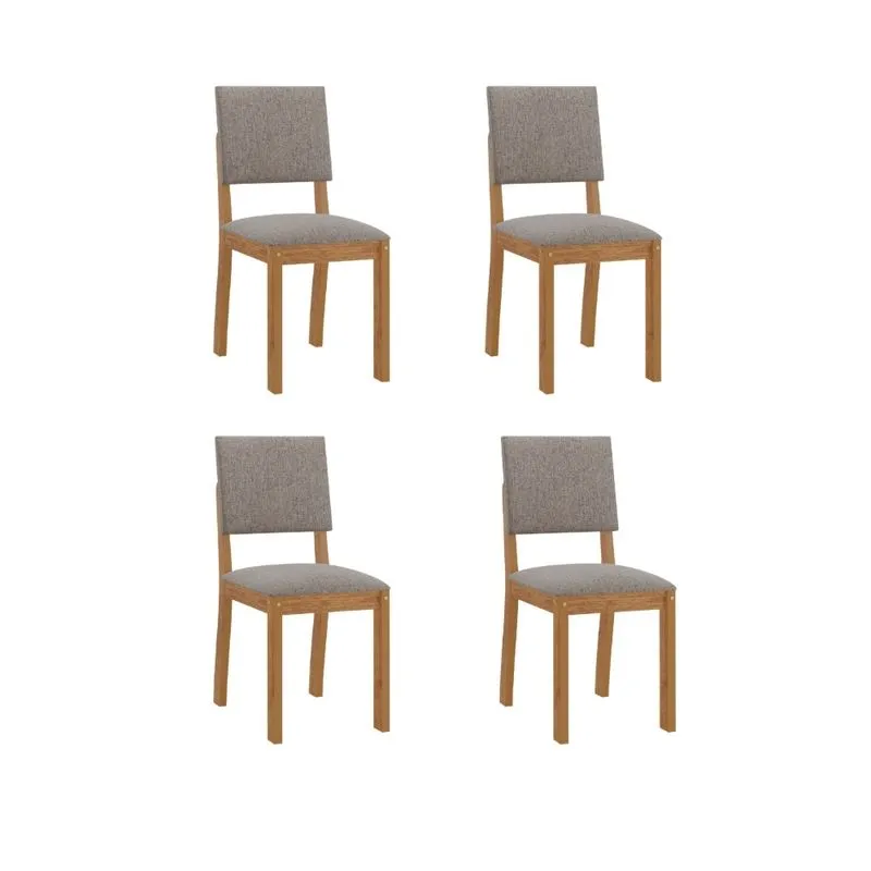 Conjunto 4 Cadeiras Estofadas Linho Bela Viero Móveis