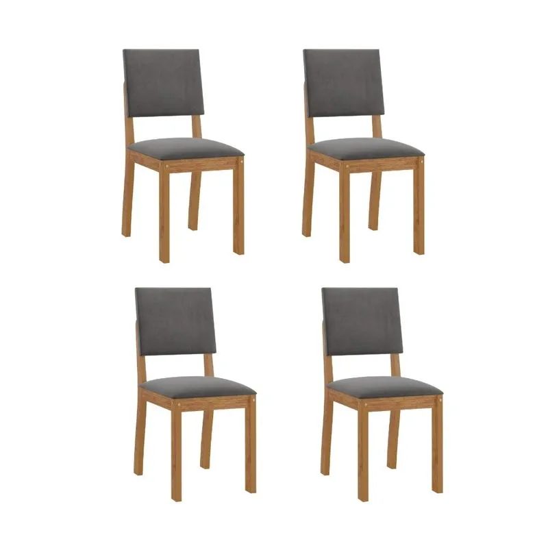 Conjunto 4 Cadeiras Estofadas Veludo Bela Viero Móveis