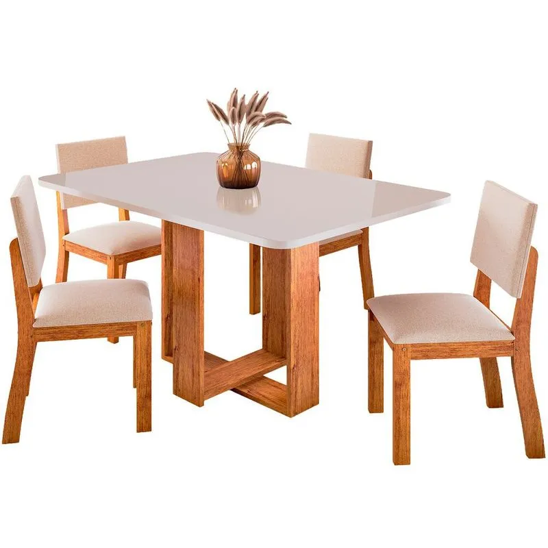 Conjunto de Mesa com 4 Cadeiras Viero Sierra
