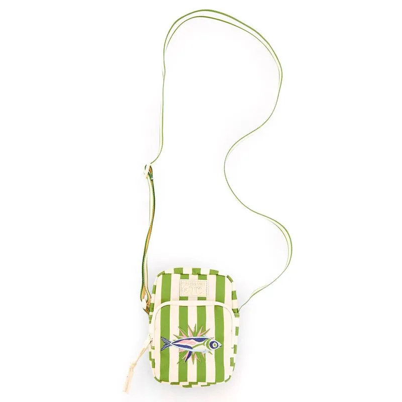 Bolsa Transversal Farm Gema Listrado Sonhador Verde 78336855 UNICO