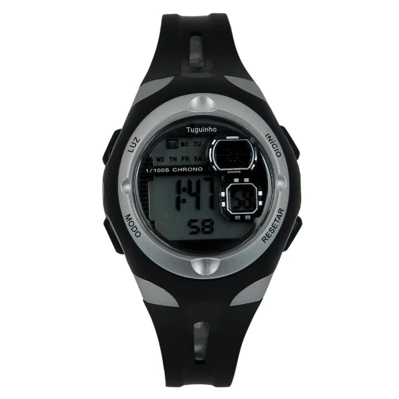 Relógio Menino Tuguir Digital TG30628 Cinza e Branco