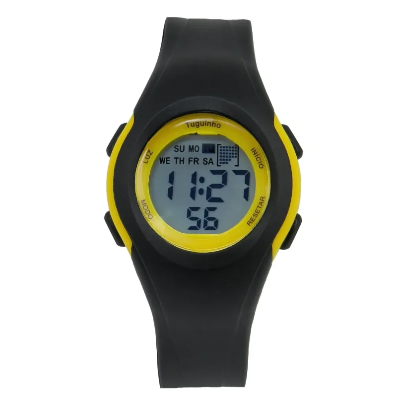 Relógio Menino Tuguir Digital TG30639 Preto e Amarelo