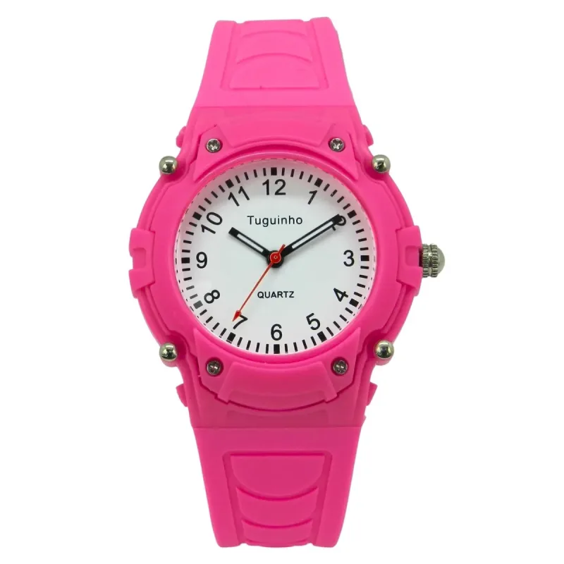Relógio Menina Tuguir Analógico TG30649 Rosa e Branco