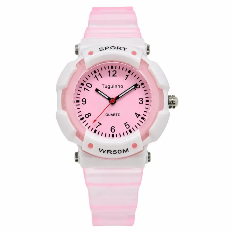 Relógio Menina Tuguir Analógico TG30653 Rosa e Branco