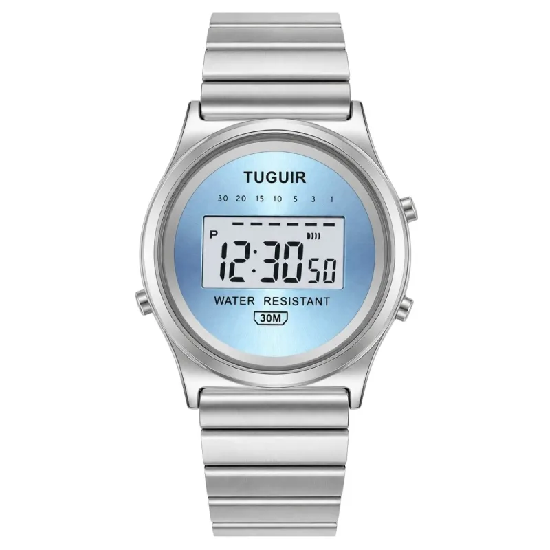 Relógio Feminino Tuguir Digital TG30562 Prata e Azul
