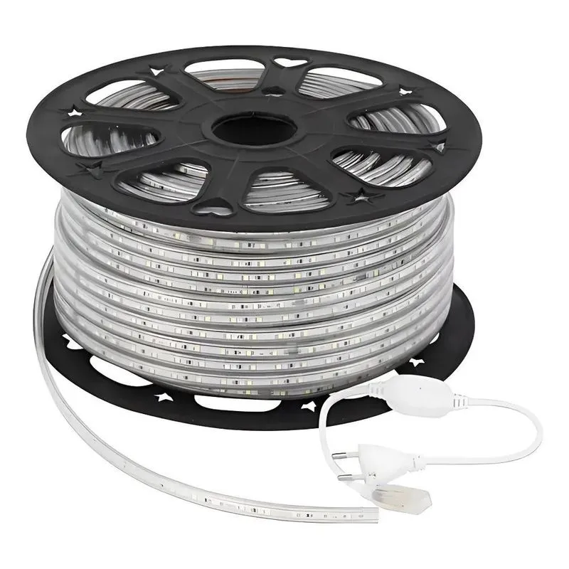 Mangueira Fita De Led Chata Rolo 40 Metros 4 Conectores Luz
