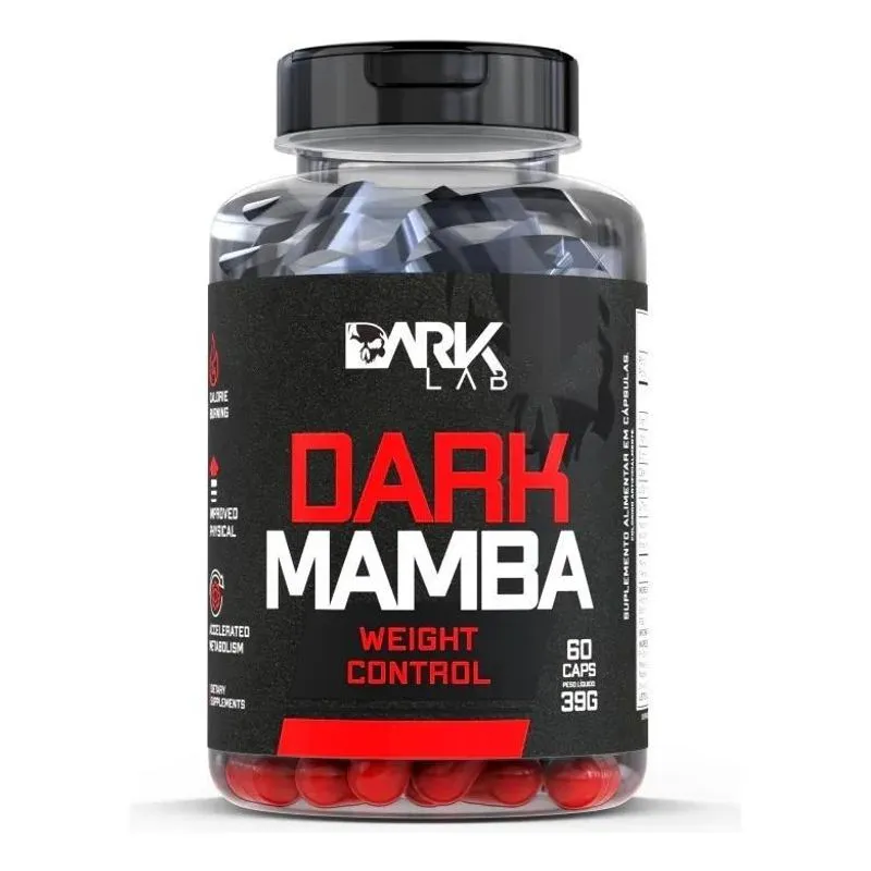 3x Termogênico Dark Mamba 60 Cápsulas Dark Lab Sabor Sem Sab
