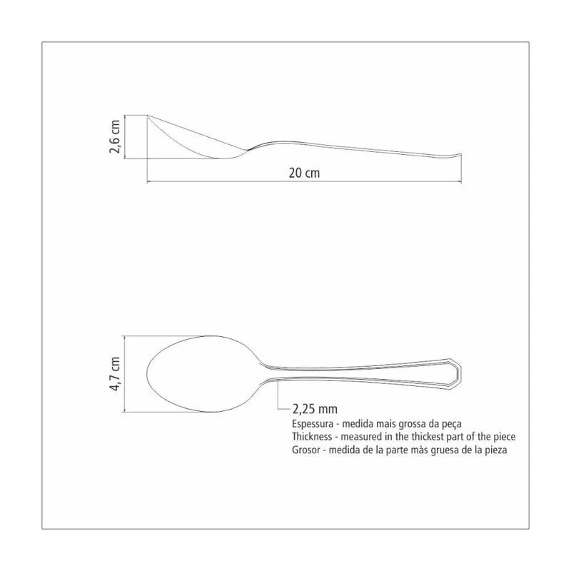 Kit 12 Colheres de Mesa Tramontina Sonata em Aço Inox
