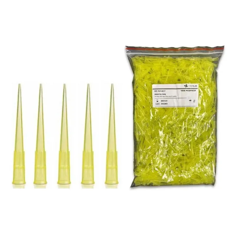 10x Ponteira Amarela Tipo Gilson Para Micropipeta 0-200 1000