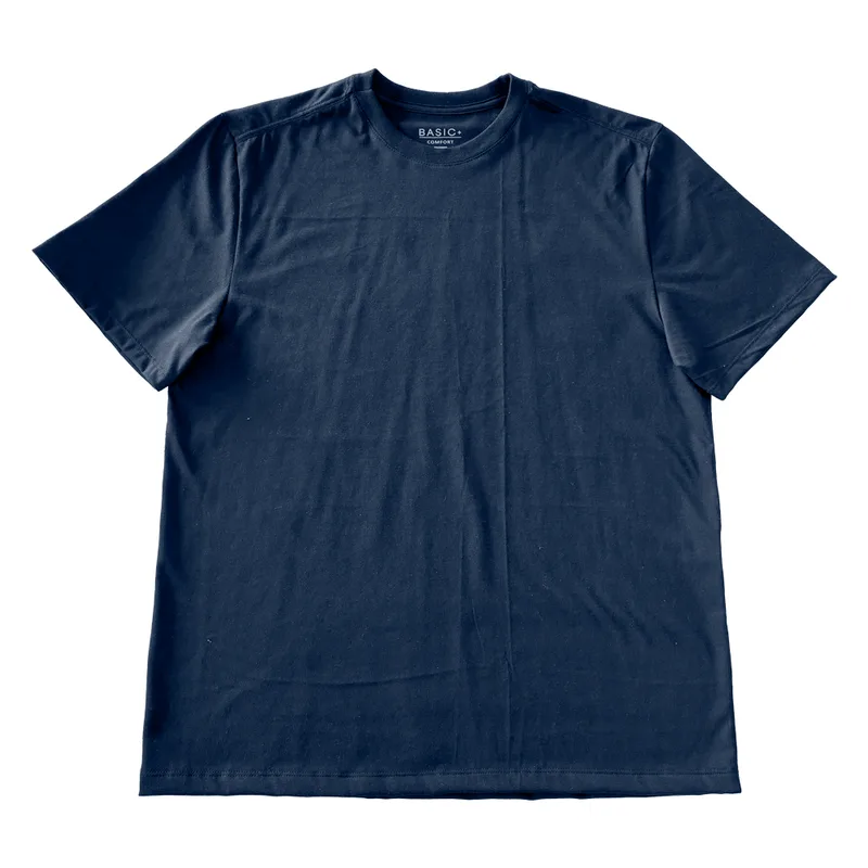 CAMISETA ALGODAO MASC,EM ALGODÃO, C872 B+ MARINHO GG