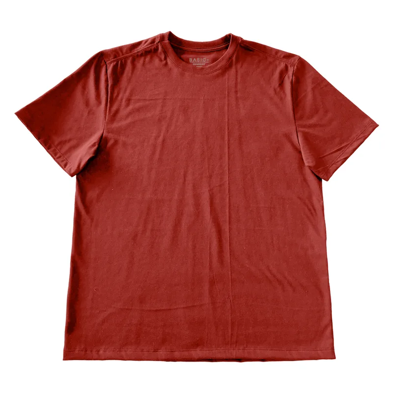 CAMISETA ALGODAO MASC,EM ALGODÃO, C872 B+ VINHO M
