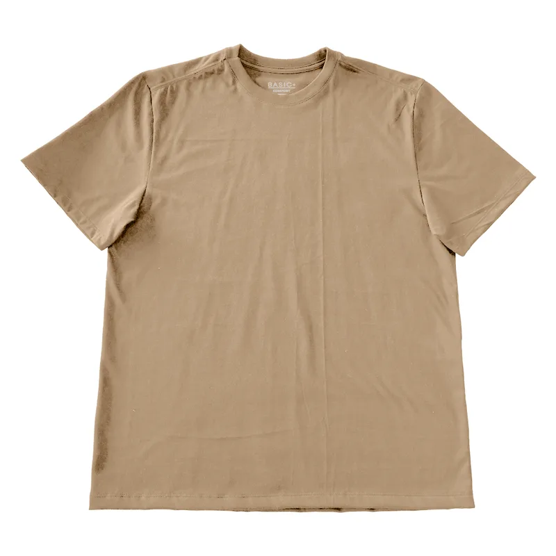 CAMISETA ALGODAO MASC,EM ALGODÃO, C872 B+ BEGE M