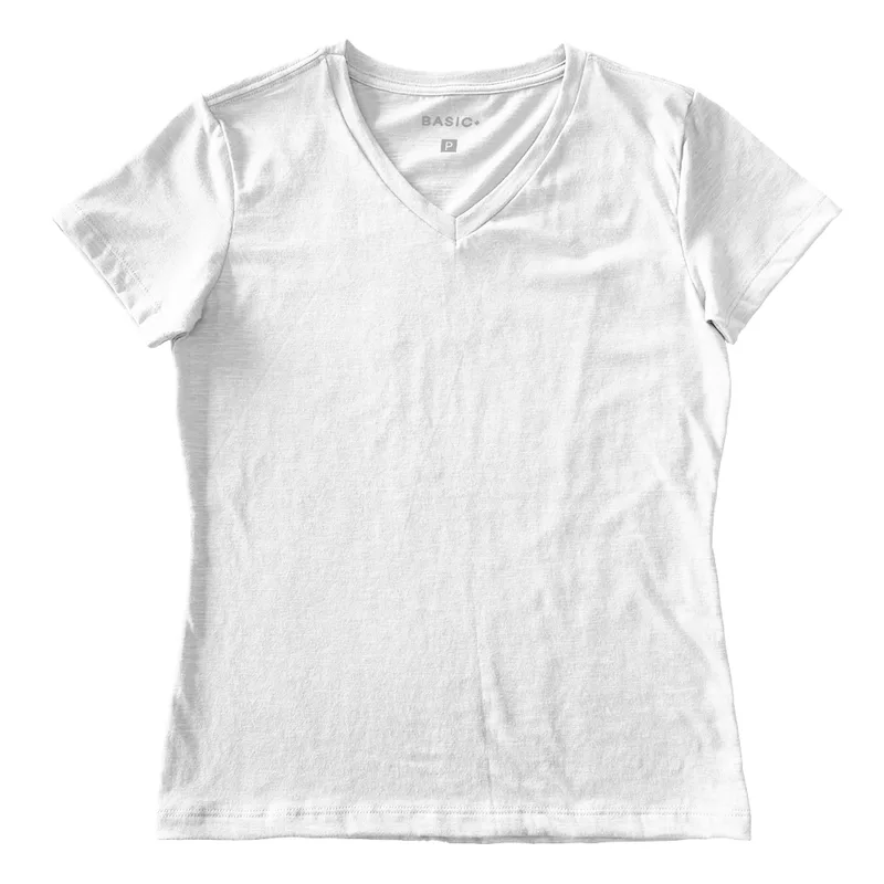 BLUSA GOLA V FLAME FEM, EM ALGODÃO, R174 B+ OFF WT GG