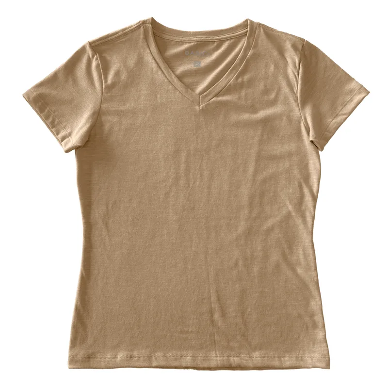 BLUSA GOLA V FLAME FEM, EM ALGODÃO, R174 B+ BEGE G