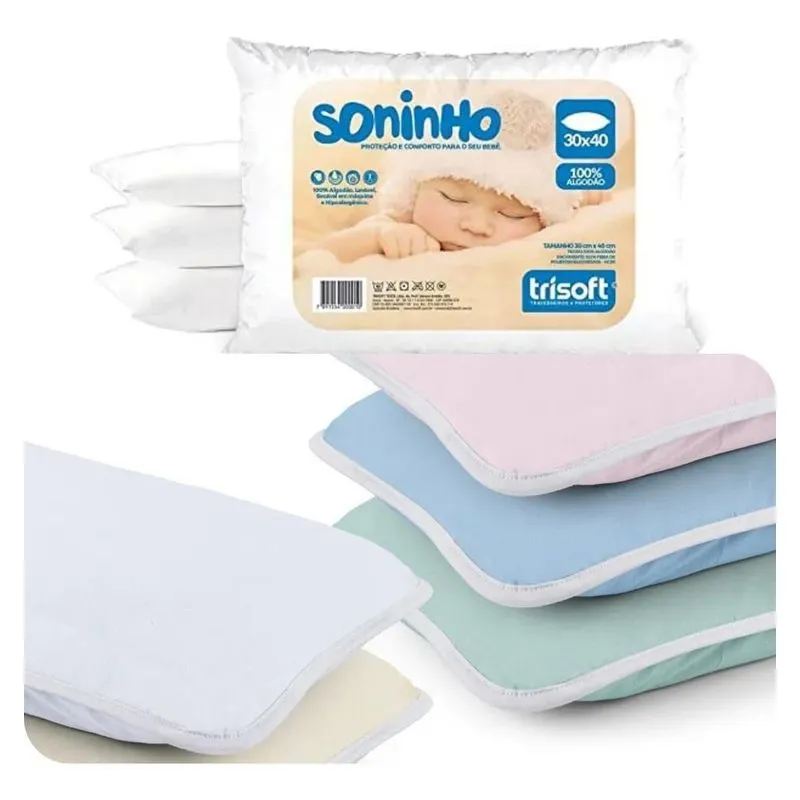 5x Travesseiro Para Bebe Anti Alérgico Mini Macio Fofo + Fro