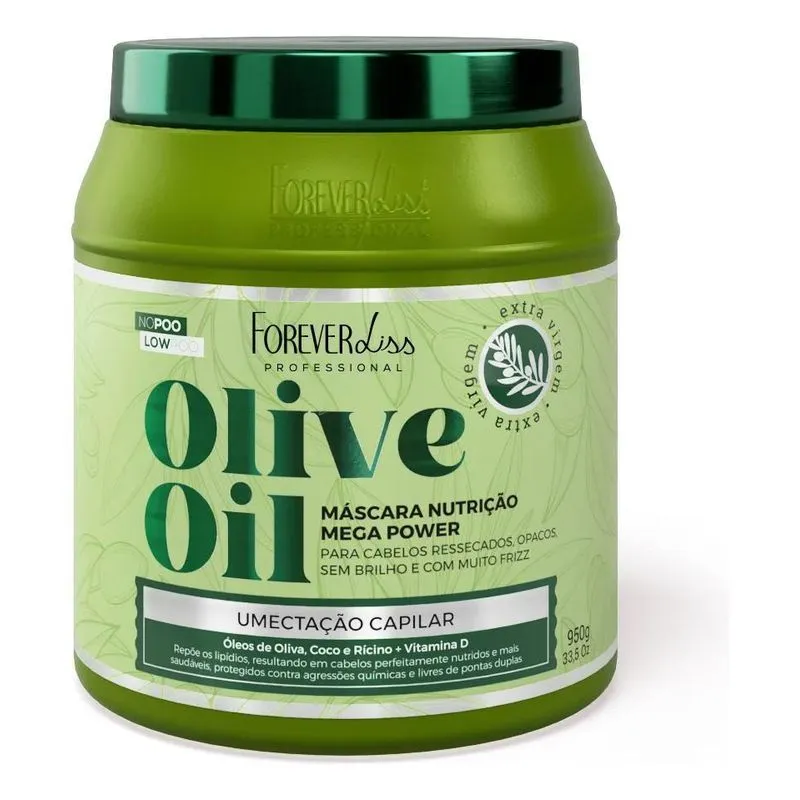 2x Máscara De Umectação Capilar Olive Oil 950g Forever Liss
