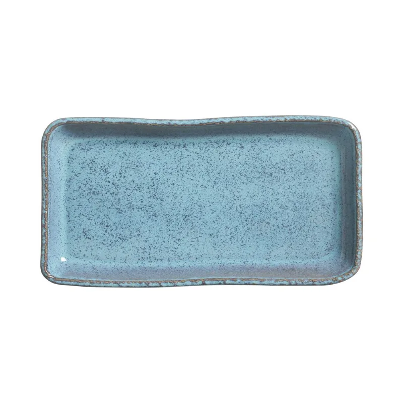 Conjunto com 4 Travessas Retangular Pequena Orgânico Eco Breeze 32,5x17,6 cm
