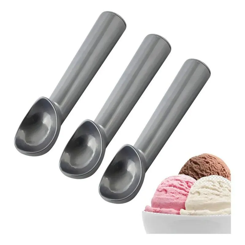 3x Kit 3 Colher Pegar Sorvete Bola Aluminio Polido Profissio