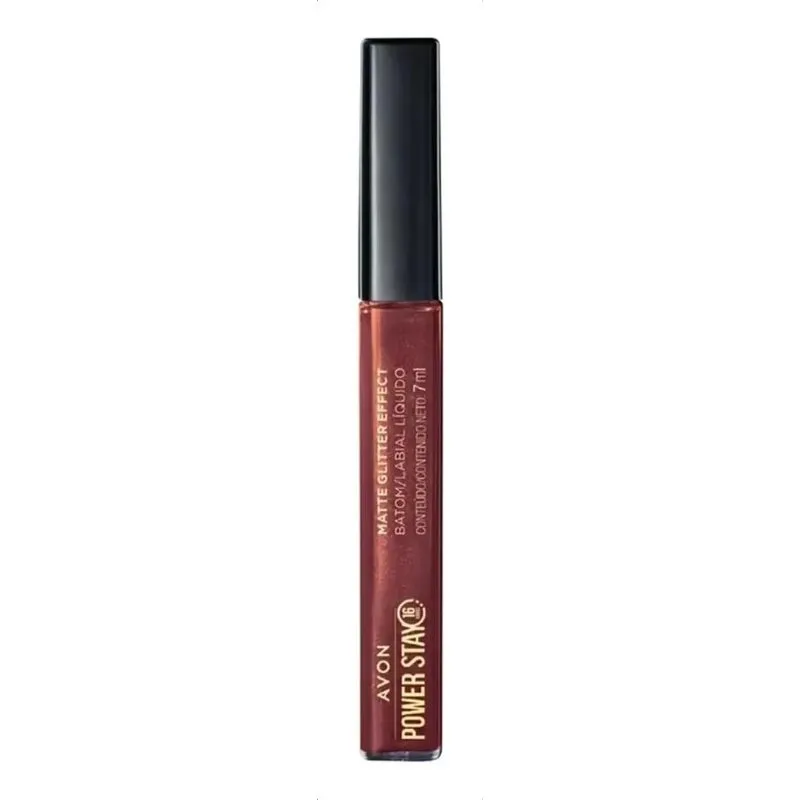 3x Avon - Power Stay Matte Glitter Batom Líquido Nude Ilumin