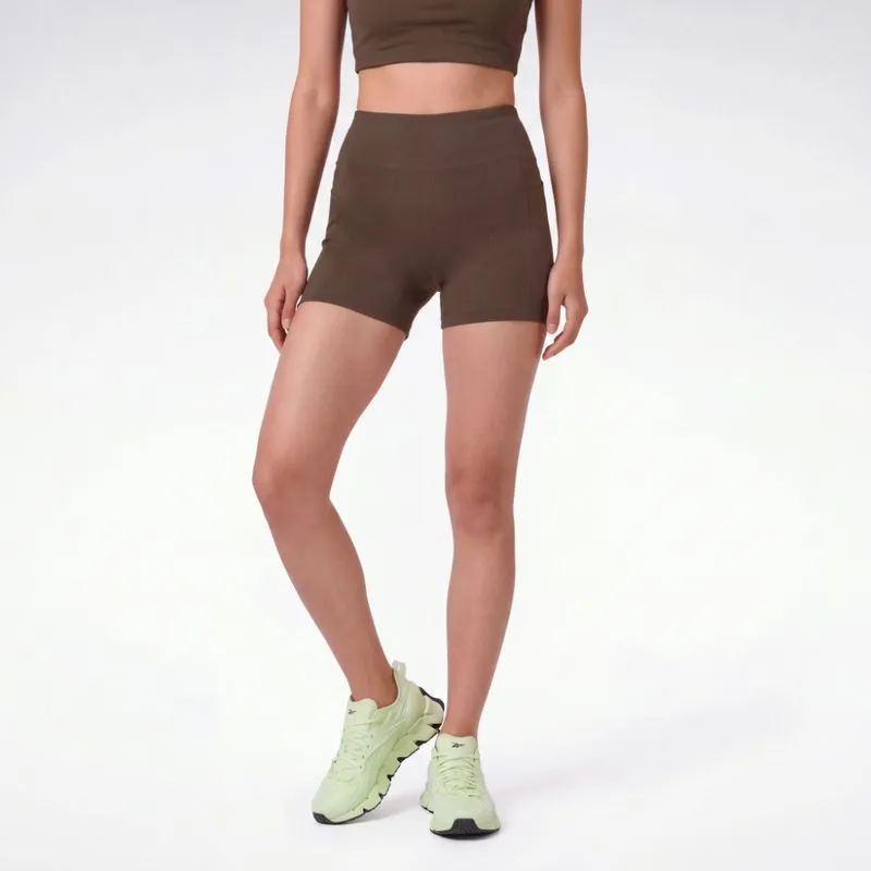 Short Reebok Compressão Basic Feminino Marrom - GG