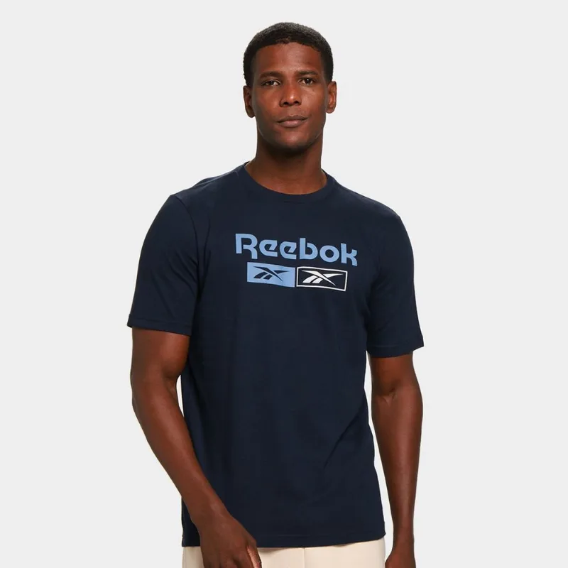 Camiseta Reebok Double Vector Masculina - Masculino - Marinho