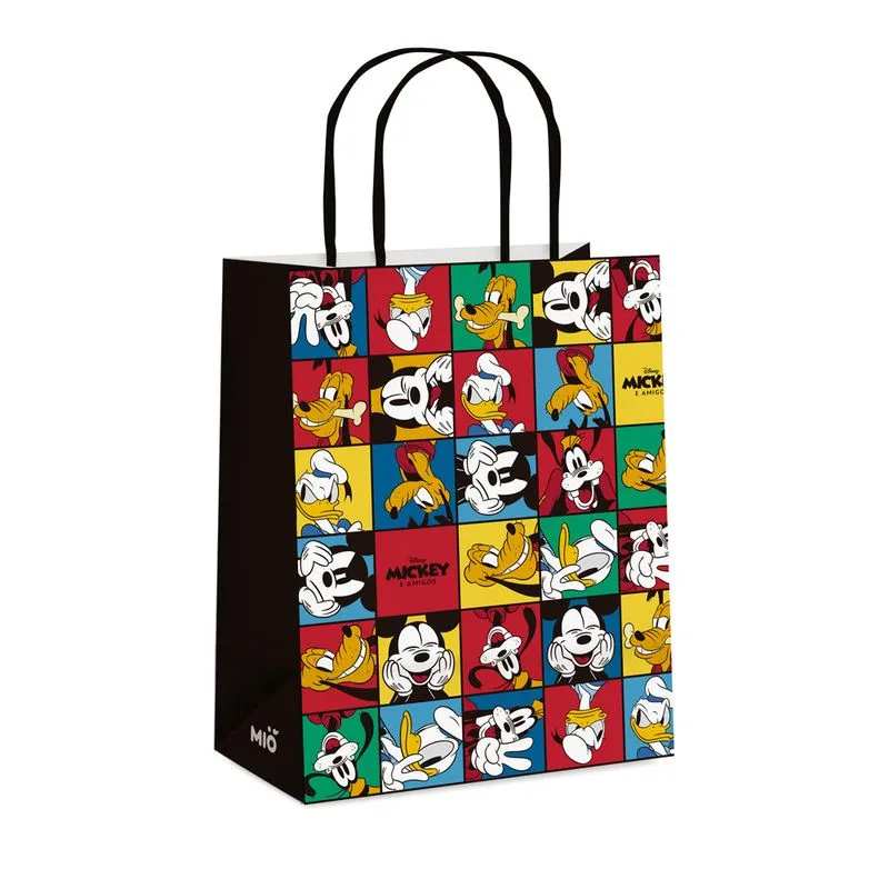 Sacola para Presente Mió Disney Mickey e Amigos Grande 32x25x13CM com 1 Unidade