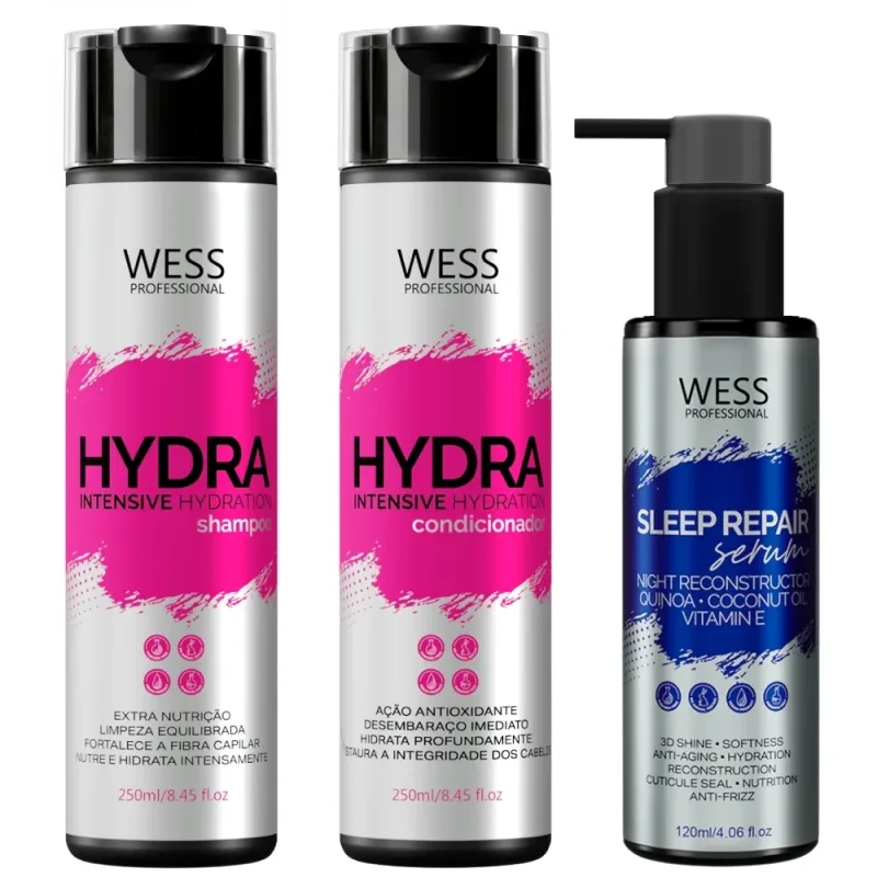 Wess Kit Hydra Shampoo e Condicionador + Sleep Repair