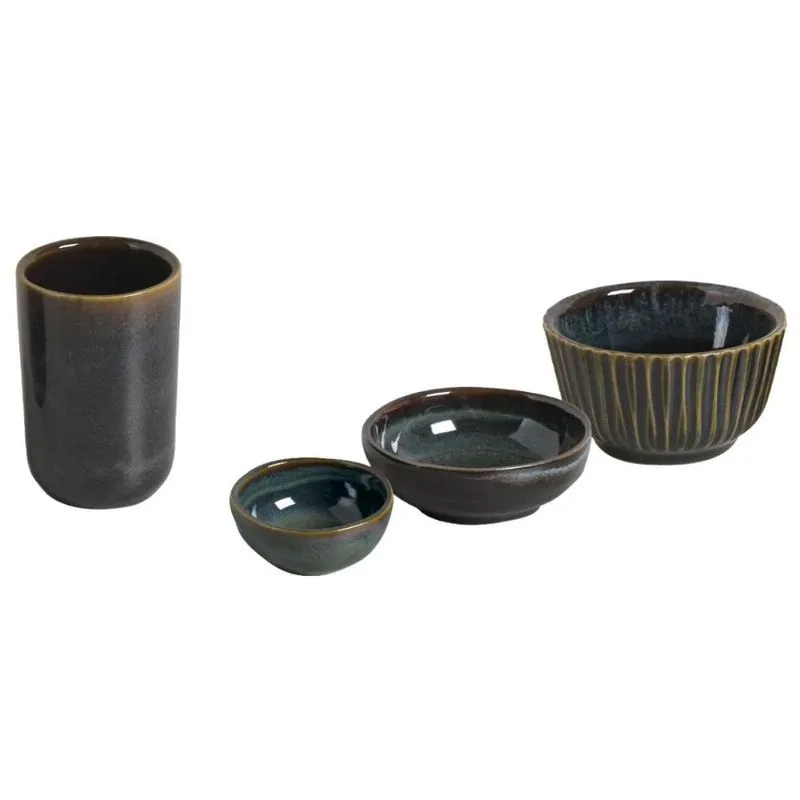 Jogo para Mesa Posta Comida Japonesa 18pçs Porto Brasil Azul Azul Escuro