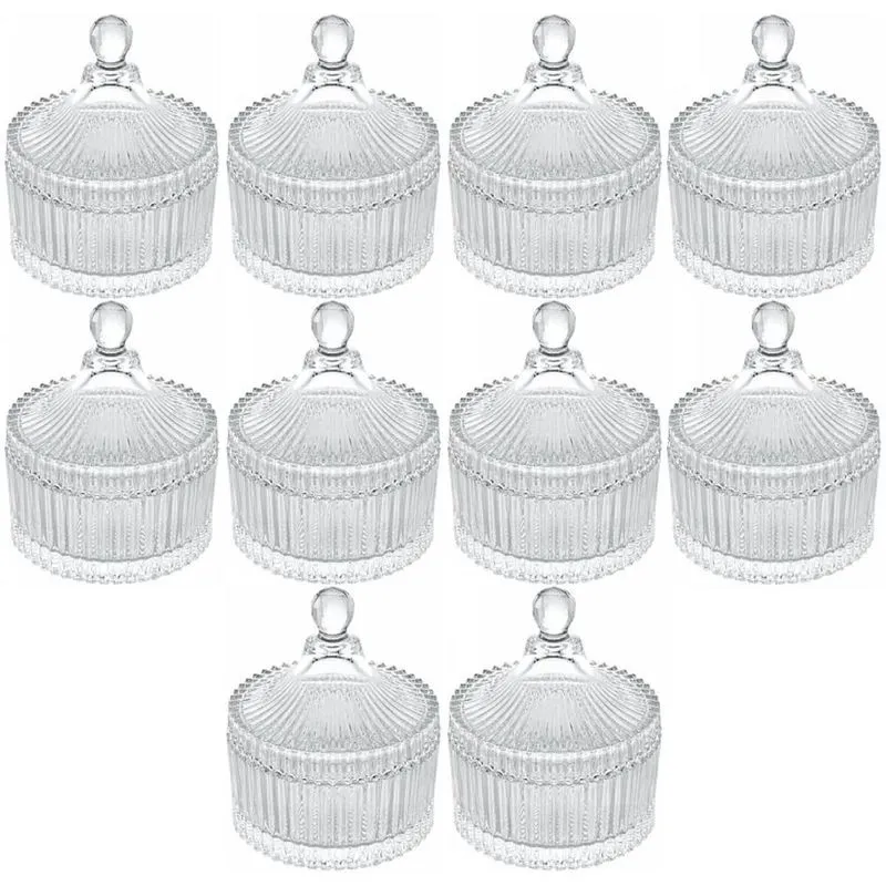 Kit 10 Potiches Cristal Lyor Carrossel 10,5x12,5cm com Tampa