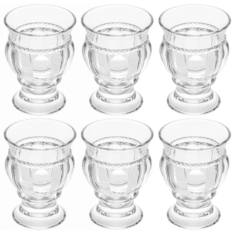 Jogo 6 Mini Vasos Cachepots Decorativos Vidro Cristal 7x10cm Diamante Lyor Pequeno