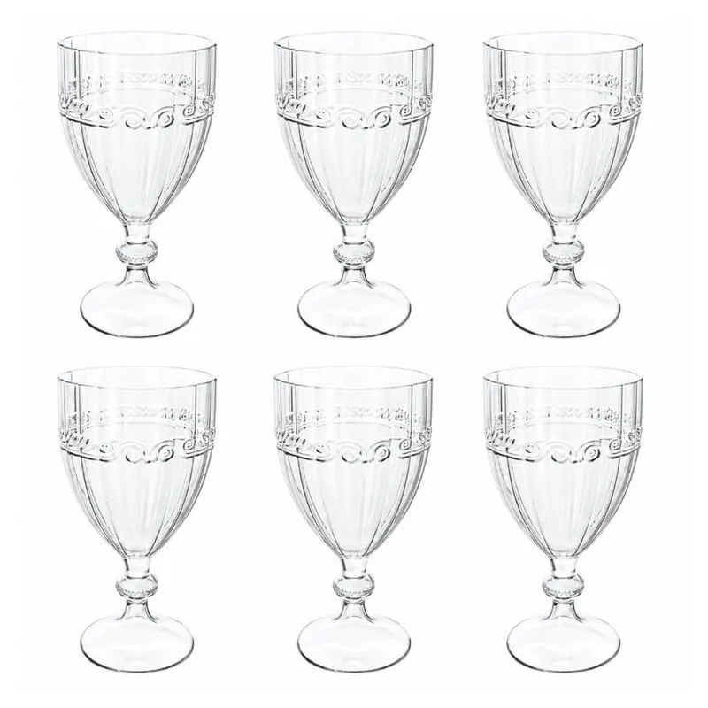 Jogo 6 Taças de Vidro Transparente 330ml Imperial Lyor Servir Mesa Posta Bebidas Água Suco