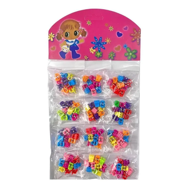 Mini Piranha Infantil Colorida Cartela Com 100 U Colorida