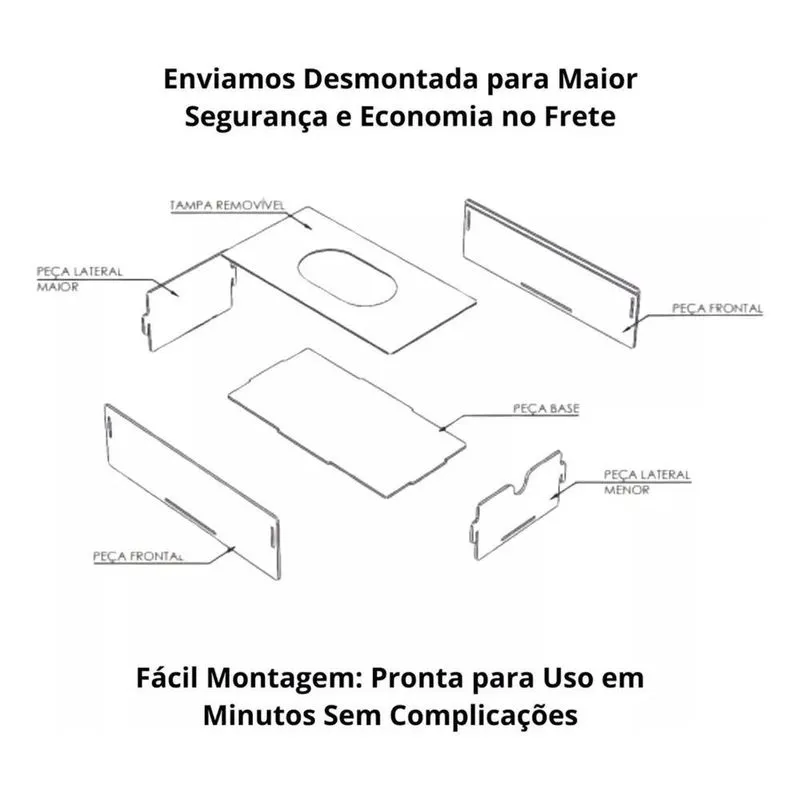 Porta Lenço Caixa Papel Acrílico Cristal Premium Fabricada E