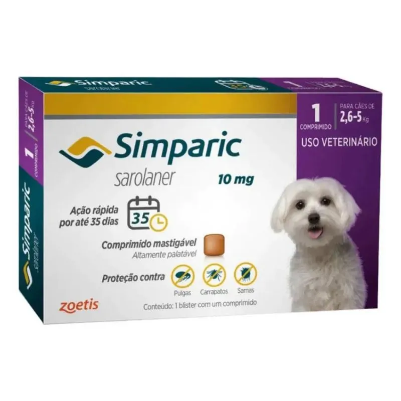 Simparic Comprimido Contra Pulgas Carrapatos E Sarnas 40mg 2