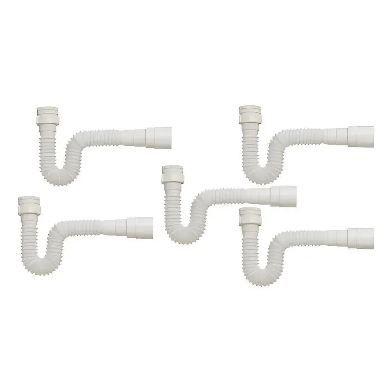 5 Unidades Sifão Universal Flexível Branco Tigre - Branco