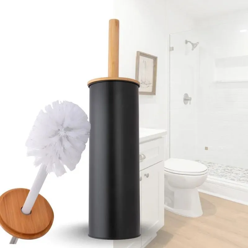 Escova Sanitaria Bambu Vaso Sanitario Limpar Deco Preto Liso